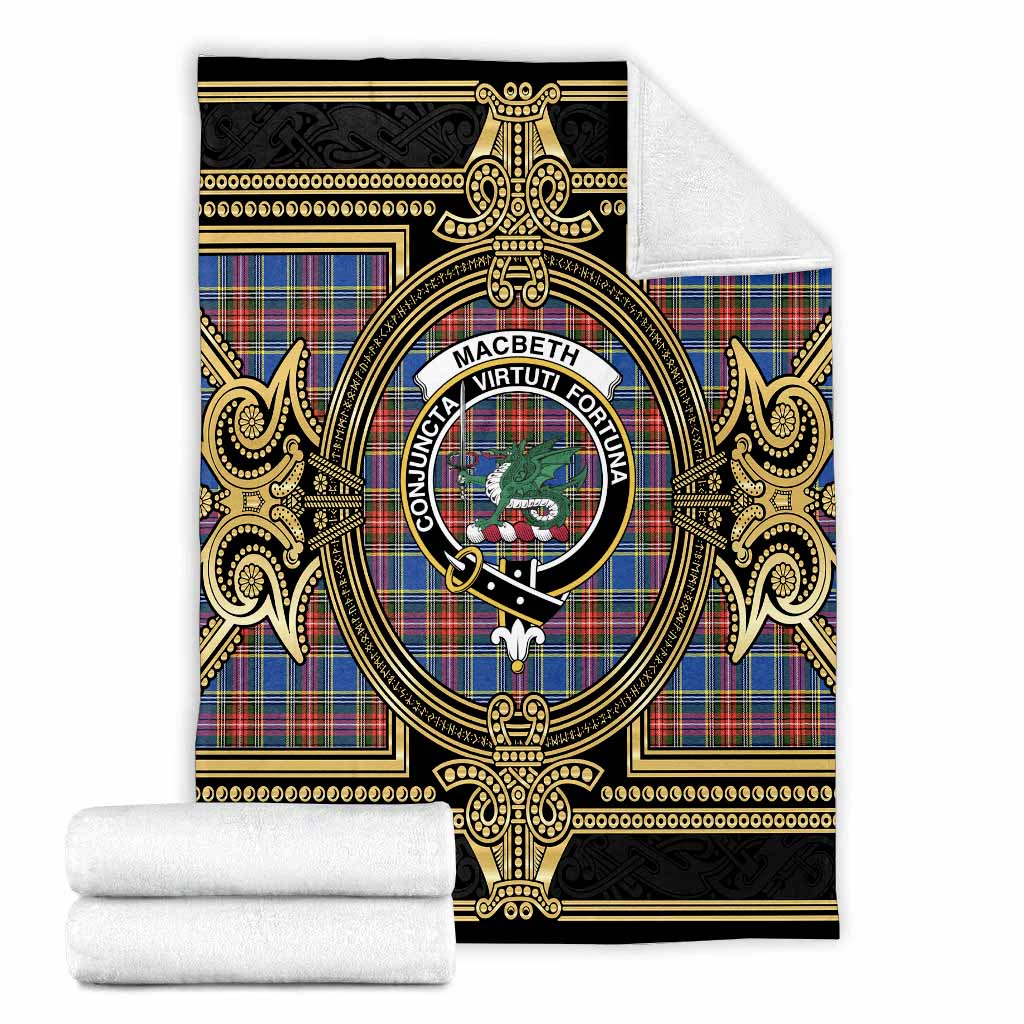 MacBeth (McBeth) Scottish Tartan Crest Blanket Royal Stylized X-Large 59 x 79 inches 150 x 200 cm - Tartan Vibes Clothing