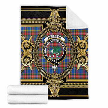 MacBeth (McBeth) Scottish Tartan Crest Blanket Royal Stylized X-Large 59 x 79 inches 150 x 200 cm - Tartan Vibes Clothing