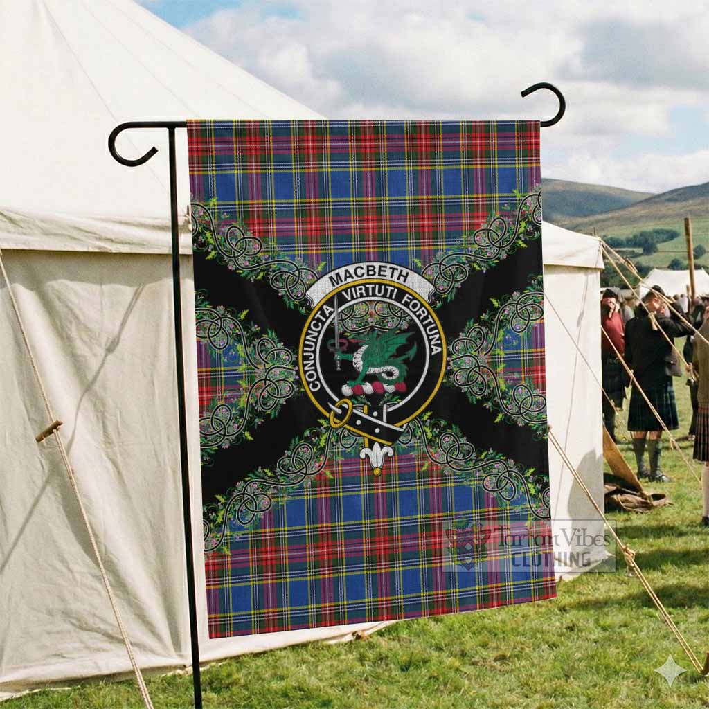MacBeth (McBeth) Scottish Tartan Crest Garden Flag Thistle Celtic Knotwork Heritage Art - Tartan Vibes Clothing