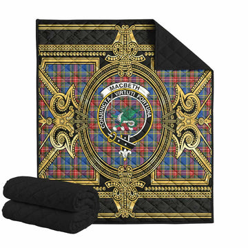 MacBeth (McBeth) Scottish Tartan Crest Premium Quilt Royal Stylized
