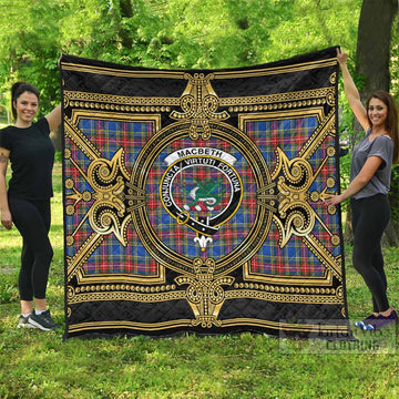 MacBeth (McBeth) Scottish Tartan Crest Premium Quilt Royal Stylized