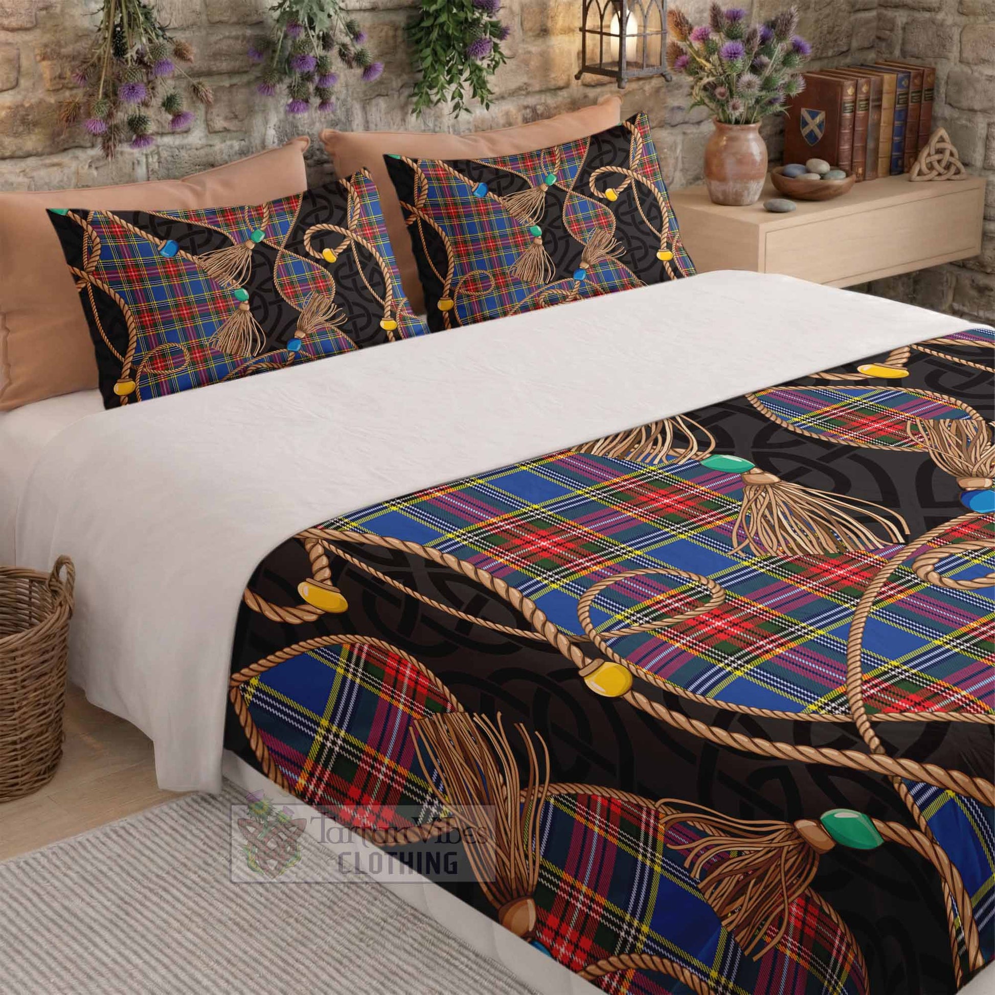 MacBeth (McBeth) Scottish Tartan Twisted Ropes Stylized Bedding Set - Tartan Vibes Clothing