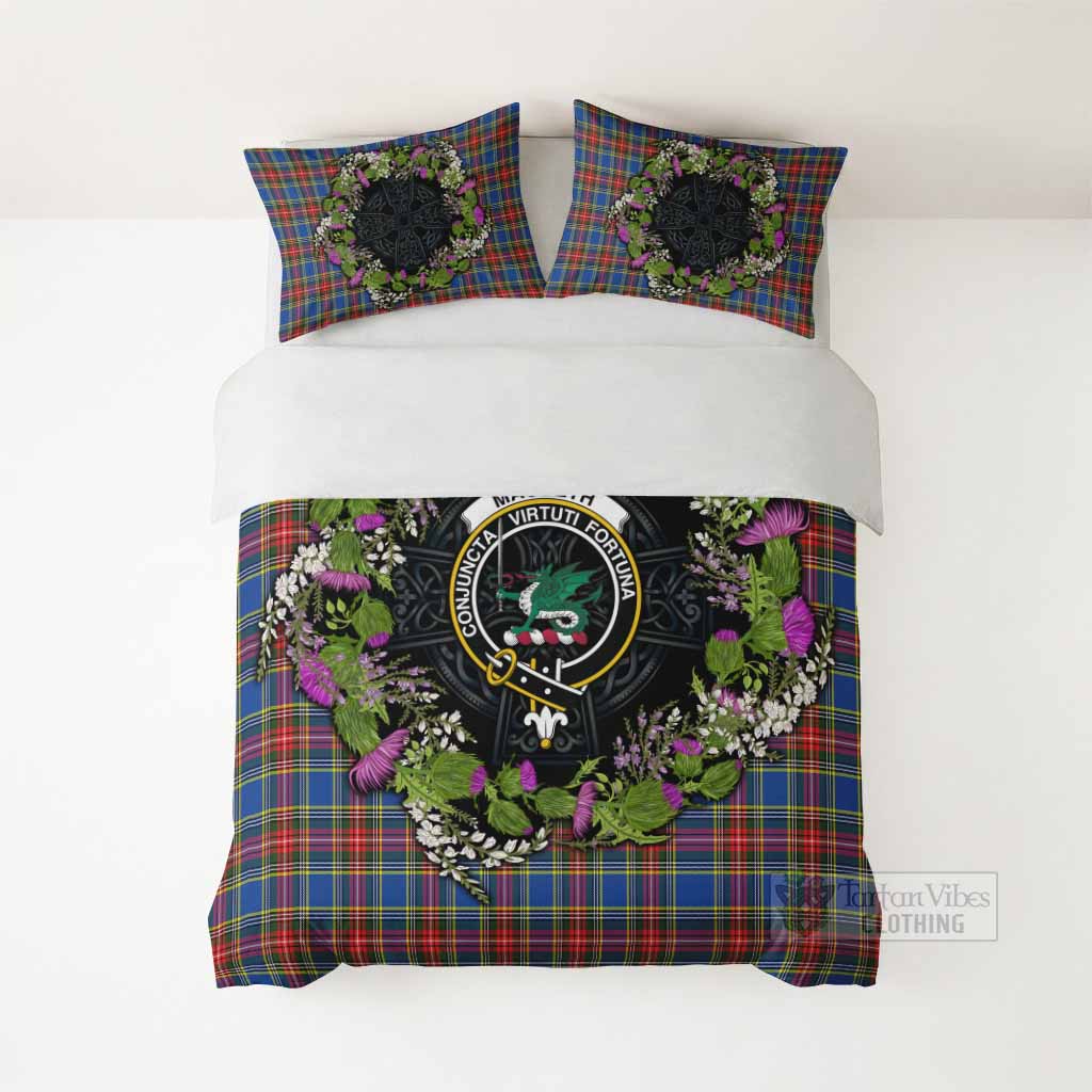 MacBeth (McBeth) Scottish Tartan White Heather With Thistle Bedding Set Beir Buaidh! - Tartan Vibes Clothing
