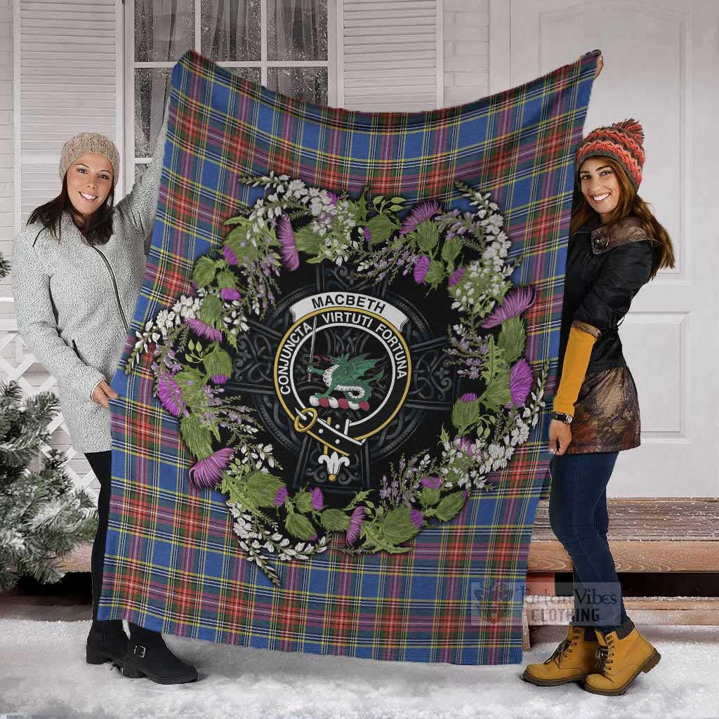MacBeth (McBeth) Scottish Tartan White Heather With Thistle Blanket Beir Buaidh! - Tartan Vibes Clothing