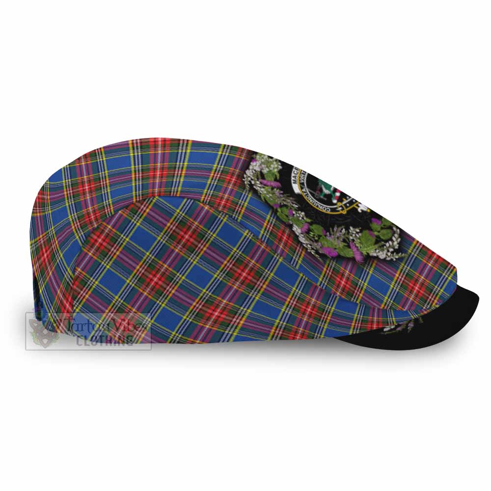 MacBeth (McBeth) Scottish Tartan White Heather With Thistle Flat Cap, Jeff Cap Beir Buaidh! - Tartan Vibes Clothing
