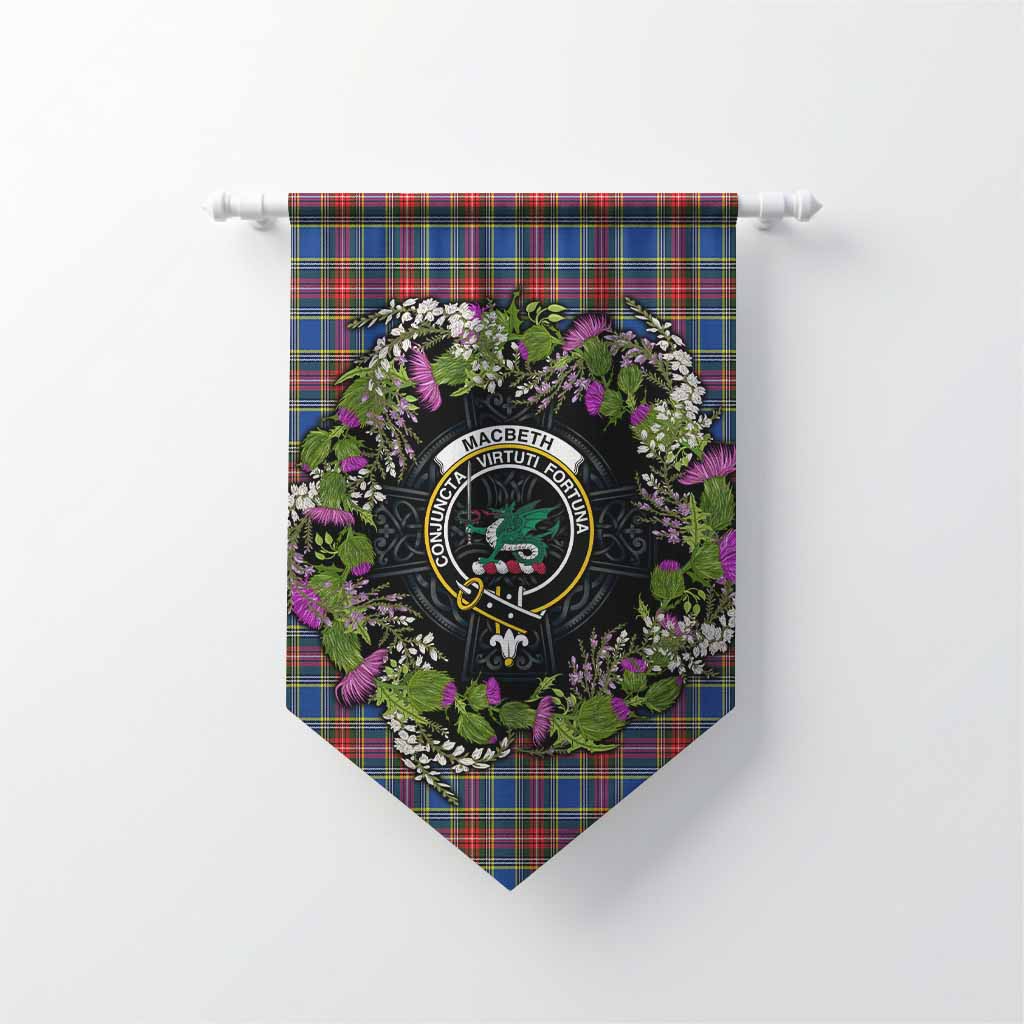 MacBeth (McBeth) Scottish Tartan White Heather With Thistle Gonfalon Beir Buaidh! Chevron - Tartan Vibes Clothing