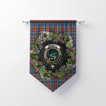 MacBeth (McBeth) Scottish Tartan White Heather With Thistle Gonfalon Beir Buaidh!