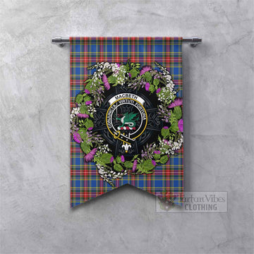 MacBeth (McBeth) Scottish Tartan White Heather With Thistle Gonfalon Beir Buaidh!
