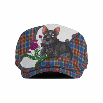 MacBeth (McBeth) Scottish Terrier Tartan Flat Cap, Jeff Cap Thistle Heritage Art