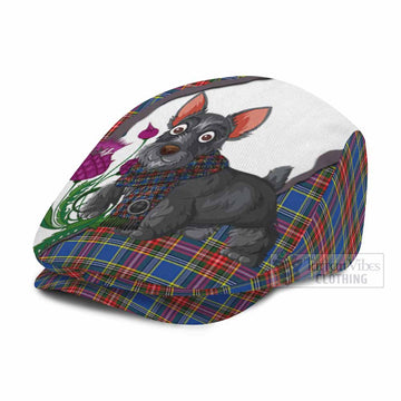 MacBeth (McBeth) Scottish Terrier Tartan Flat Cap, Jeff Cap Thistle Heritage Art