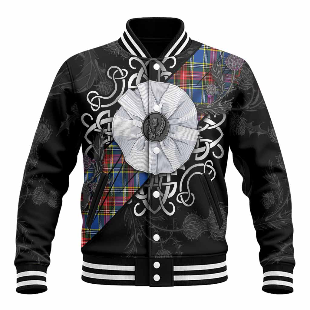 MacBeth (McBeth) Tartan Baseball Jacket Jacobite White Rose Unisex - Tartan Vibes Clothing