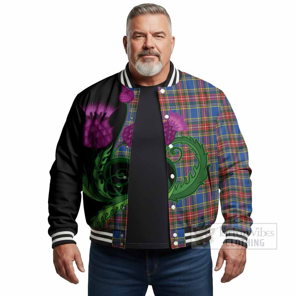 MacBeth (McBeth) Tartan Baseball Jacket Traditional Scottish Thistle