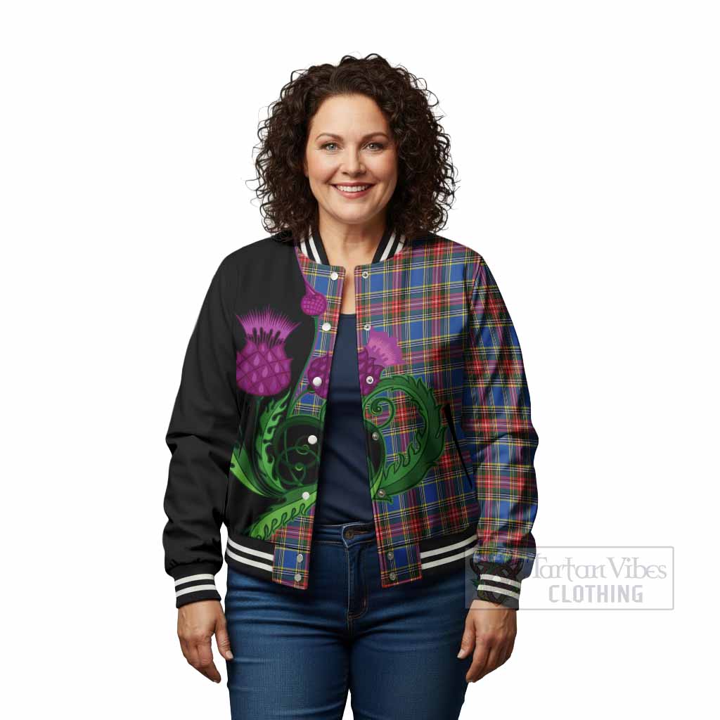 MacBeth (McBeth) Tartan Baseball Jacket Traditional Scottish Thistle