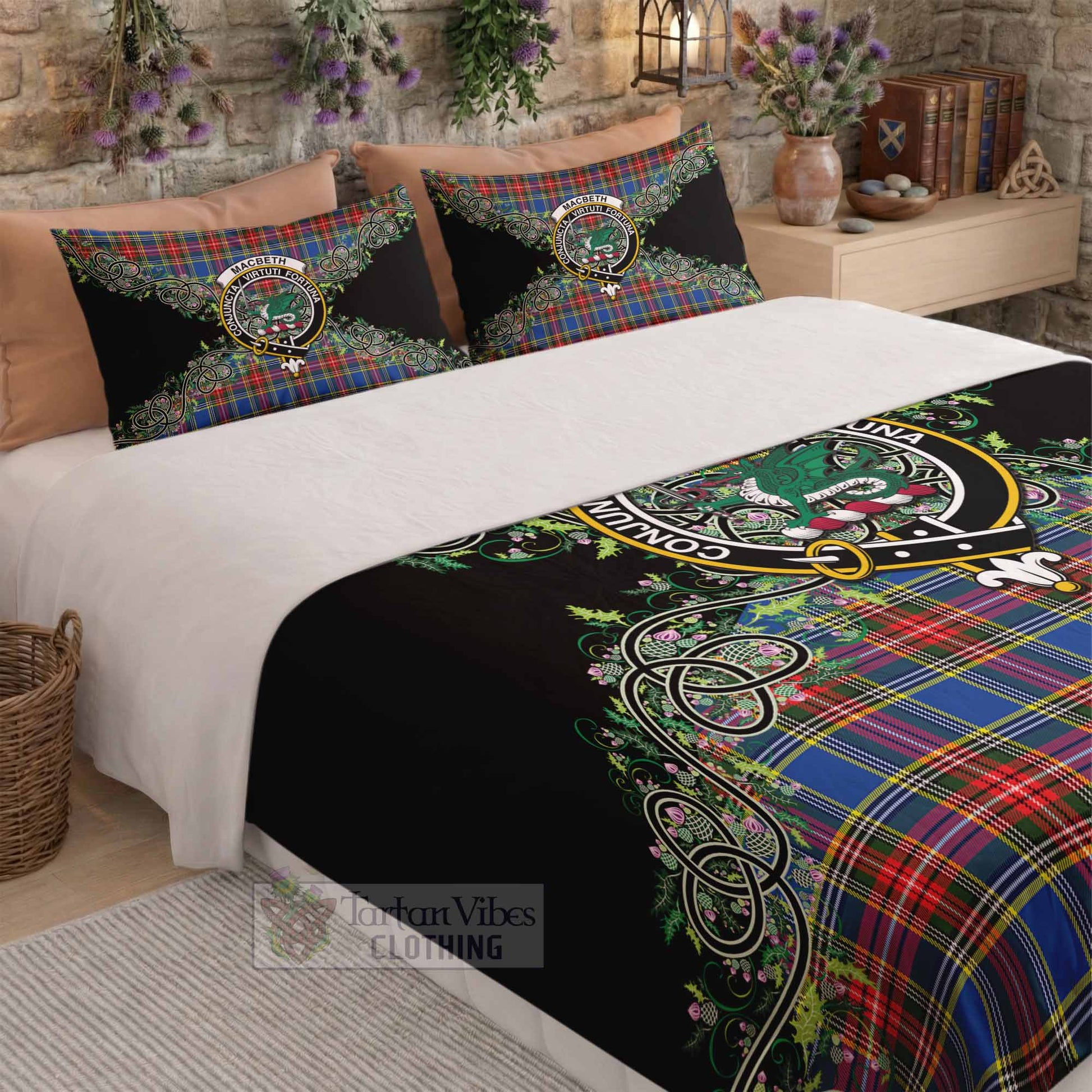 MacBeth (McBeth) Tartan Bedding Set Thistle Scottish Spirit