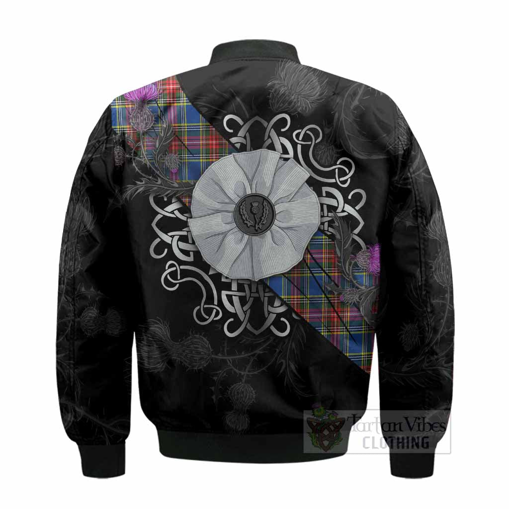 MacBeth (McBeth) Tartan Bomber Jacket Jacobite White Rose - Tartan Vibes Clothing