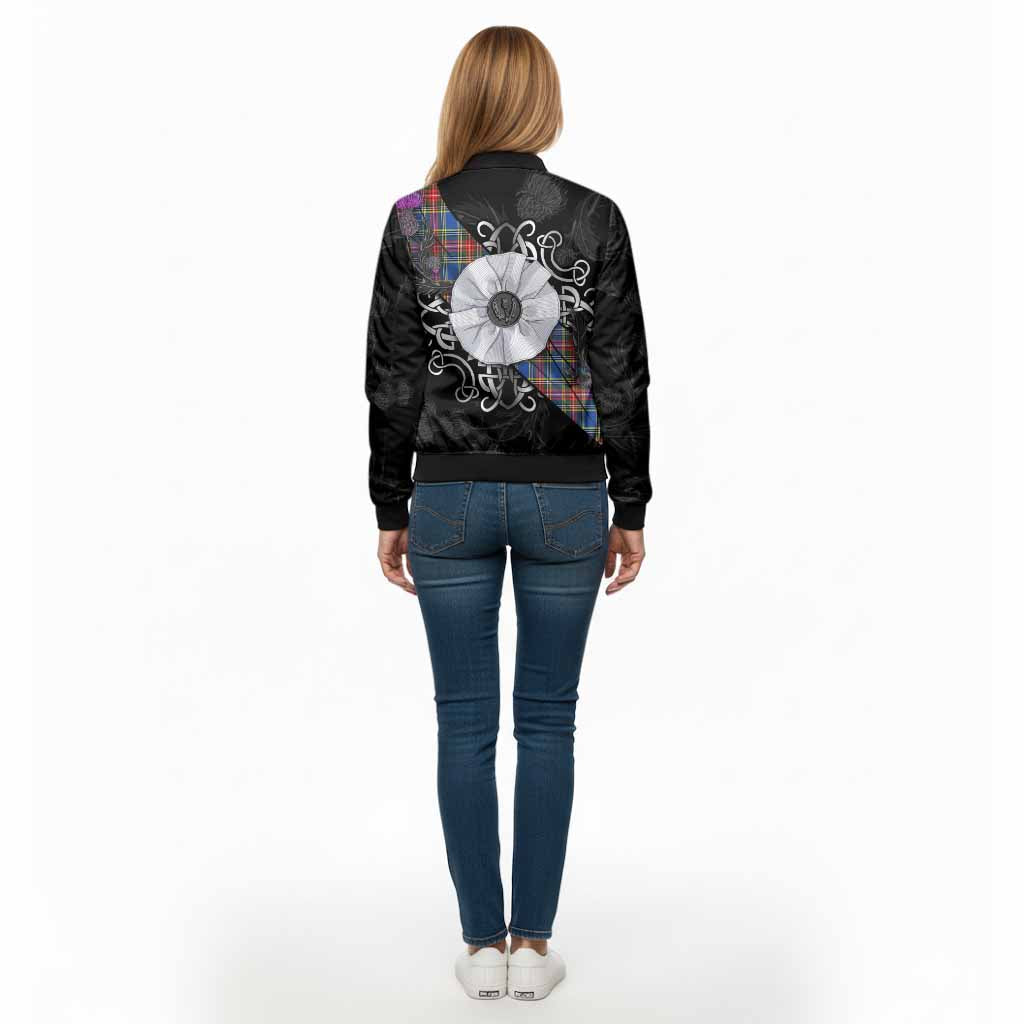 MacBeth (McBeth) Tartan Bomber Jacket Jacobite White Rose - Tartan Vibes Clothing