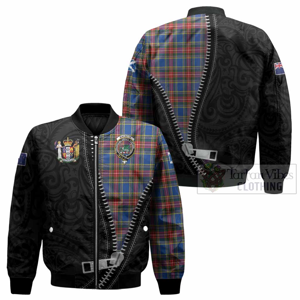 MacBeth (McBeth) Tartan Bomber Jacket New Zealand Pattern Unique Zipper Stylized - Tartan Vibes Clothing