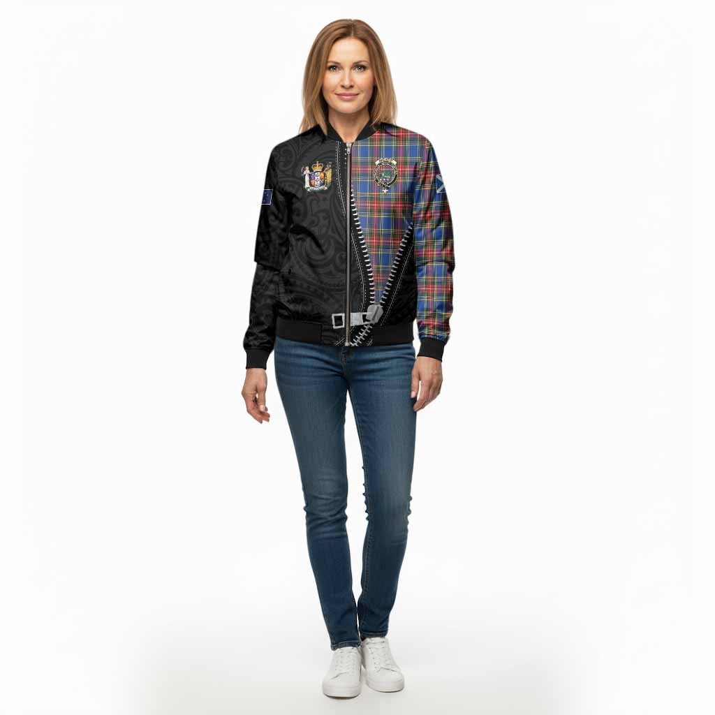 MacBeth (McBeth) Tartan Bomber Jacket New Zealand Pattern Unique Zipper Stylized - Tartan Vibes Clothing