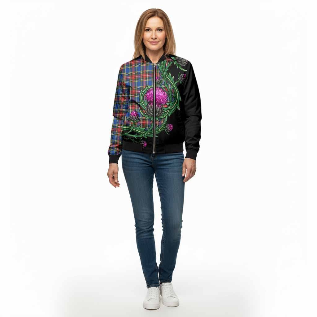 MacBeth (McBeth) Tartan Bomber Jacket Resilient Scottish Thistle - Tartan Vibes Clothing