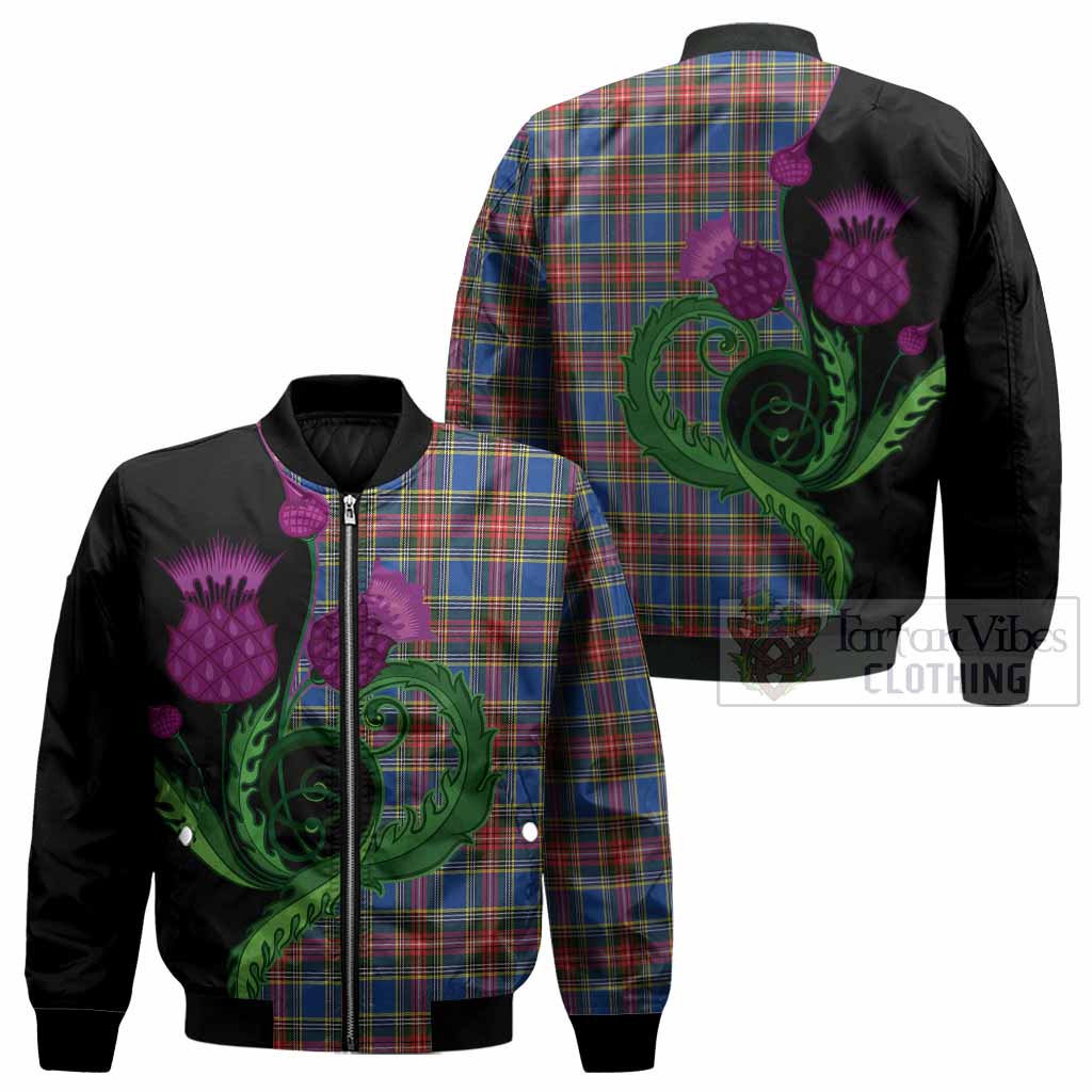 MacBeth (McBeth) Tartan Bomber Jacket Traditional Scottish Thistle