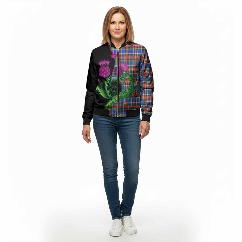 MacBeth (McBeth) Tartan Bomber Jacket Traditional Scottish Thistle
