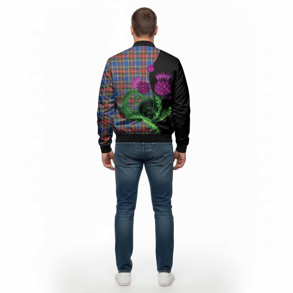 MacBeth (McBeth) Tartan Bomber Jacket Traditional Scottish Thistle