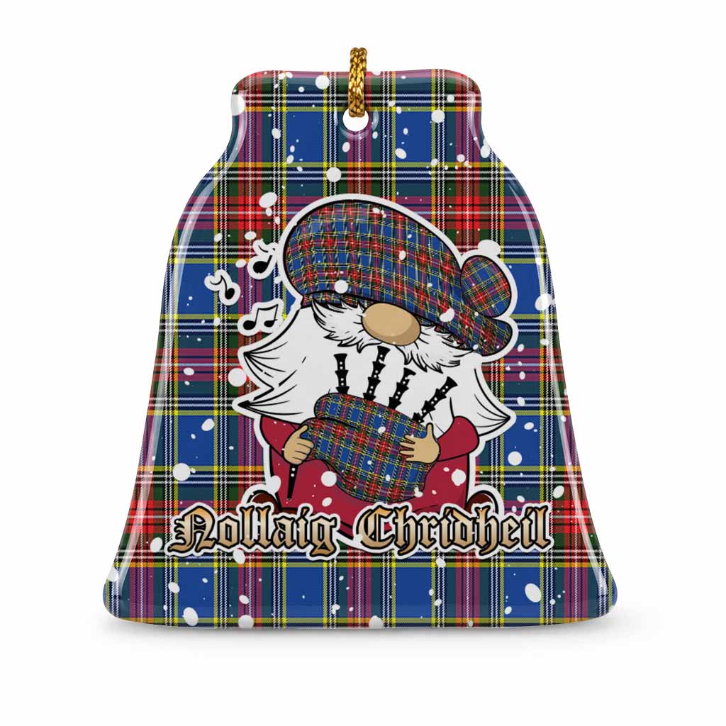 MacBeth (McBeth) Tartan Ceramic Bell Ornament Gnome Bagpiper - Chistmas Tree Decor 1 Piece - Tartan Vibes Clothing