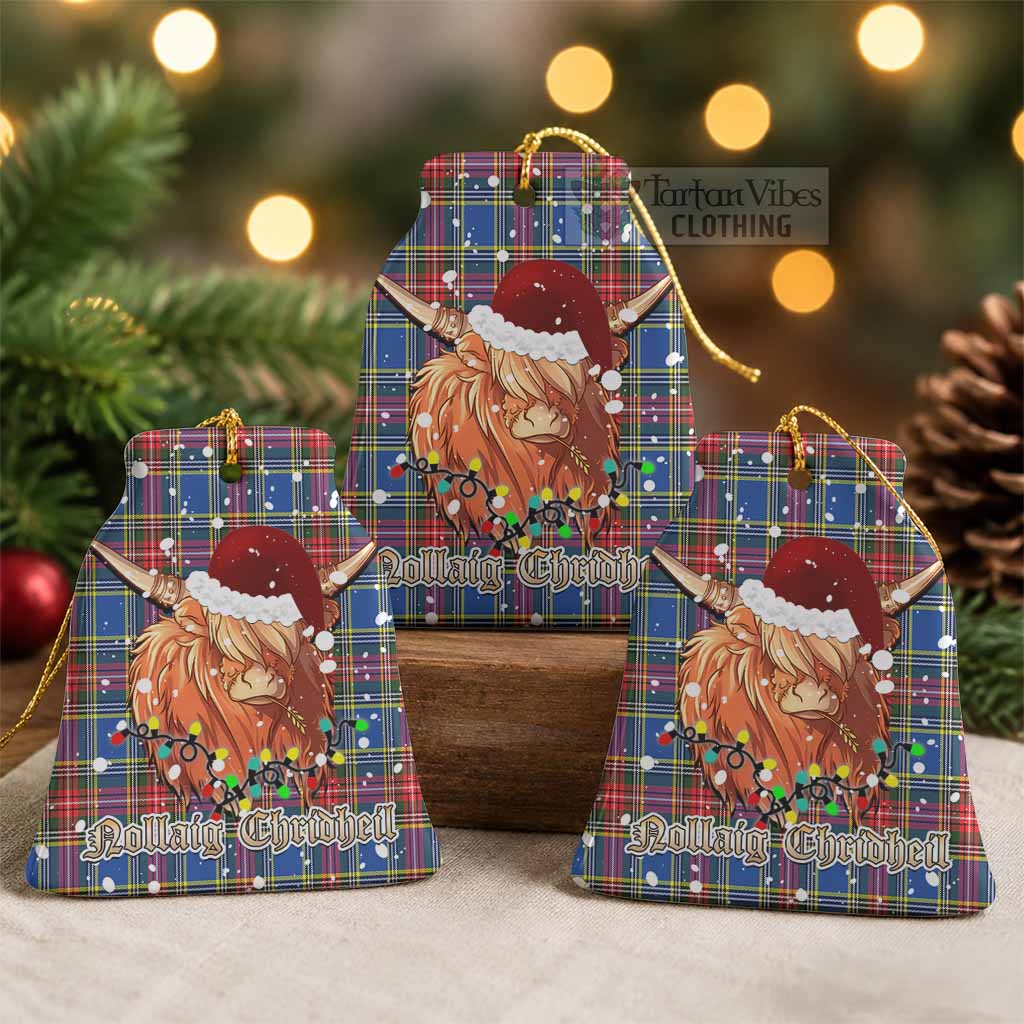 MacBeth (McBeth) Tartan Ceramic Bell Ornament Mister Coo - Highlander Decor Pack of 3 - Tartan Vibes Clothing