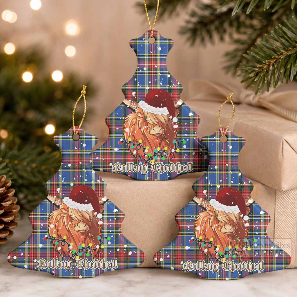 MacBeth (McBeth) Tartan Ceramic Christmas Tree Ornament Mister Coo - Highlander Decor Pack of 3 - Tartan Vibes Clothing