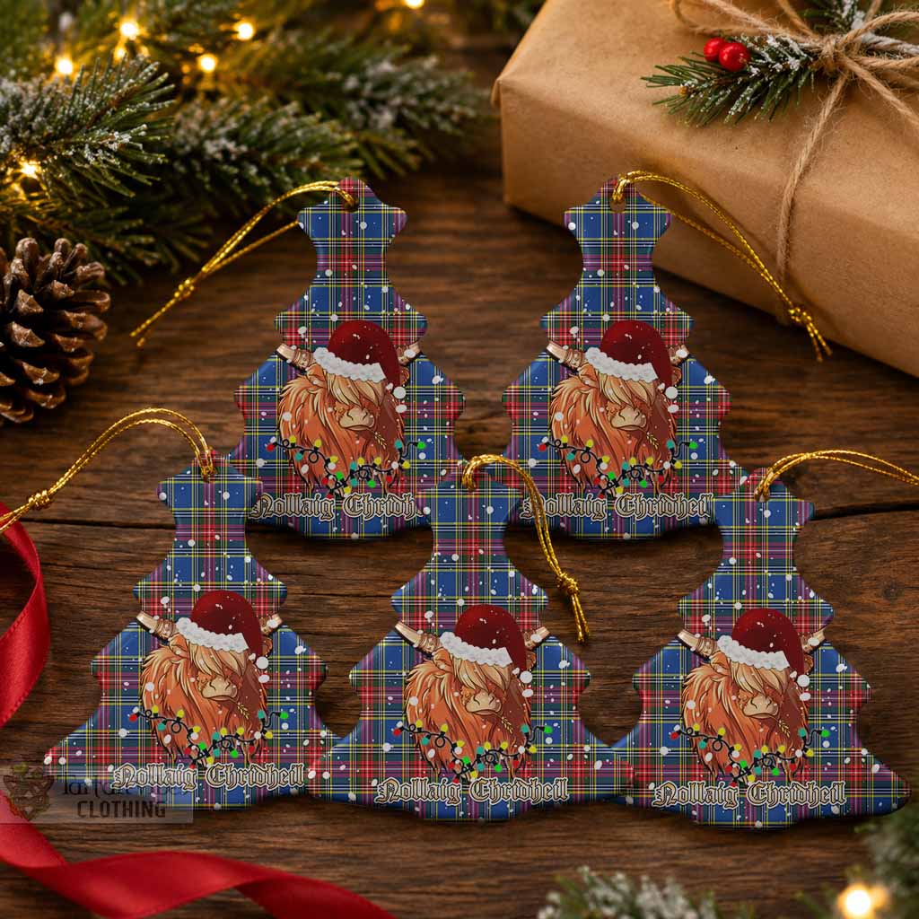 MacBeth (McBeth) Tartan Ceramic Christmas Tree Ornament Mister Coo - Highlander Decor Pack of 5 - Tartan Vibes Clothing