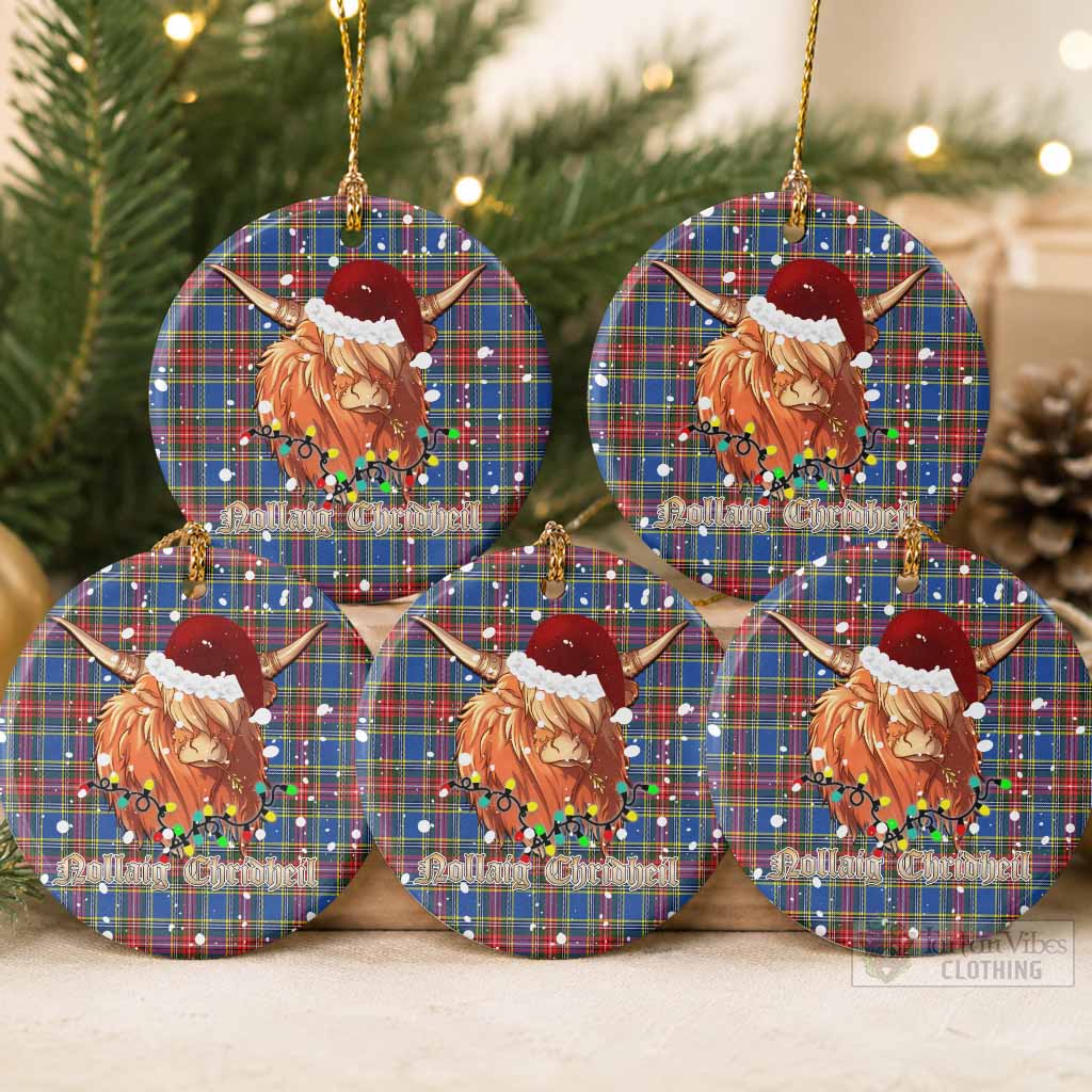 MacBeth (McBeth) Tartan Ceramic Circle Ornament Mister Coo - Highlander Decor Pack of 5 - Tartan Vibes Clothing