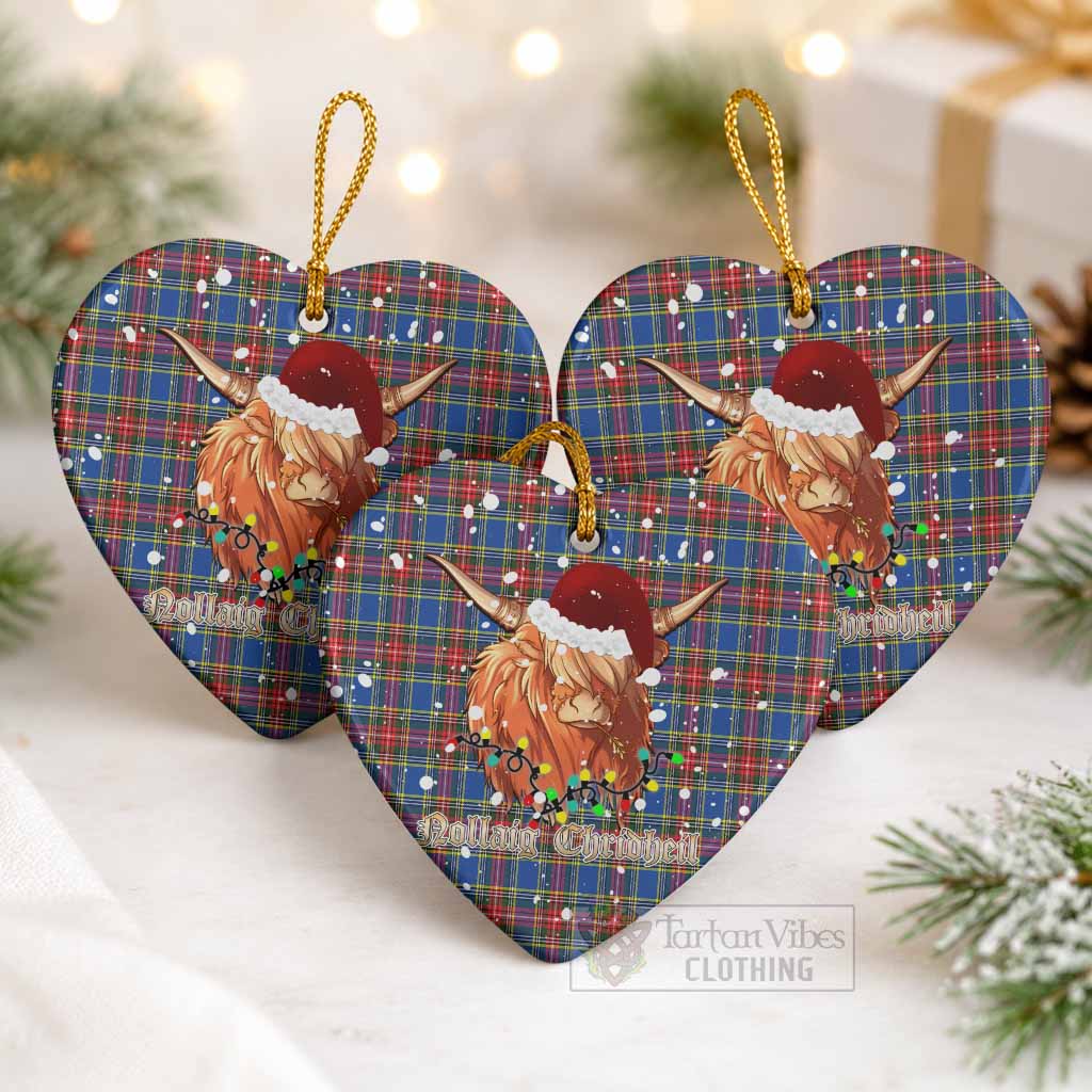 MacBeth (McBeth) Tartan Ceramic Heart Ornament Mister Coo - Highlander Decor Pack of 3 - Tartan Vibes Clothing