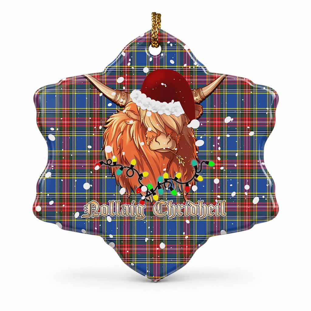MacBeth (McBeth) Tartan Ceramic Snow Flake Ornament Mister Coo - Highlander Decor 1 Piece - Tartan Vibes Clothing