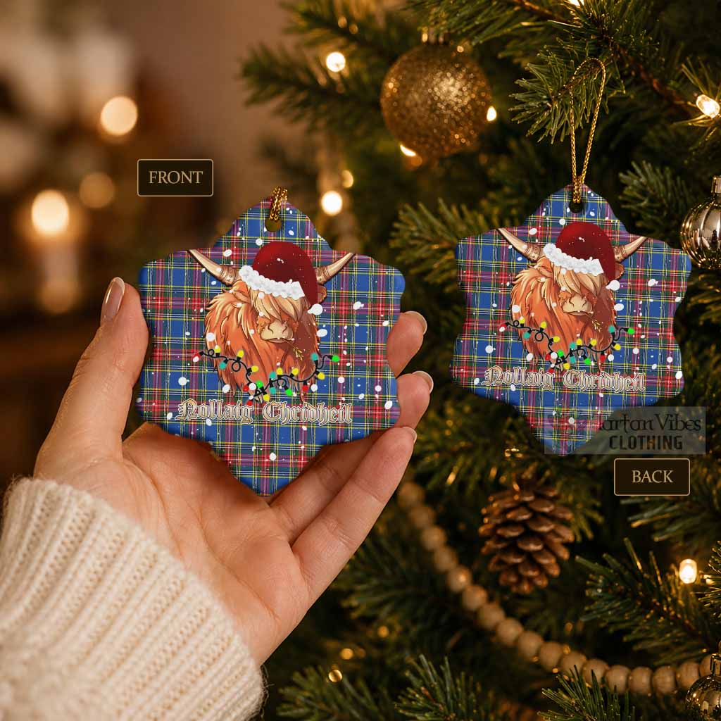 MacBeth (McBeth) Tartan Ceramic Snow Flake Ornament Mister Coo - Highlander Decor - Tartan Vibes Clothing