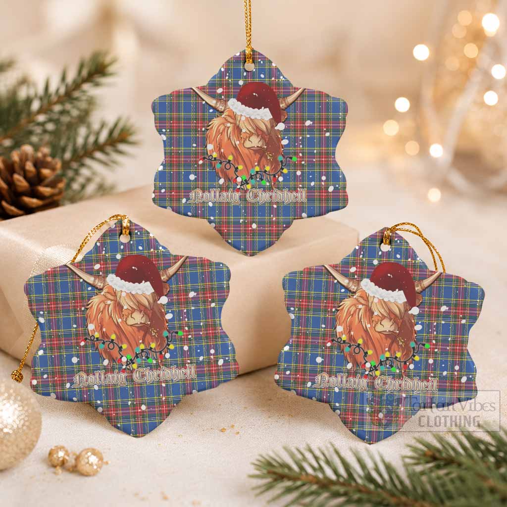 MacBeth (McBeth) Tartan Ceramic Snow Flake Ornament Mister Coo - Highlander Decor Pack of 3 - Tartan Vibes Clothing