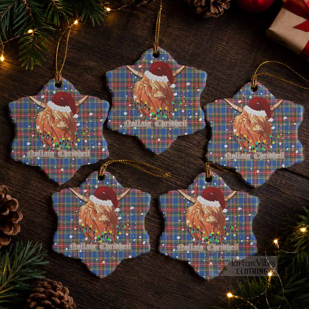 MacBeth (McBeth) Tartan Ceramic Snow Flake Ornament Mister Coo - Highlander Decor Pack of 5 - Tartan Vibes Clothing