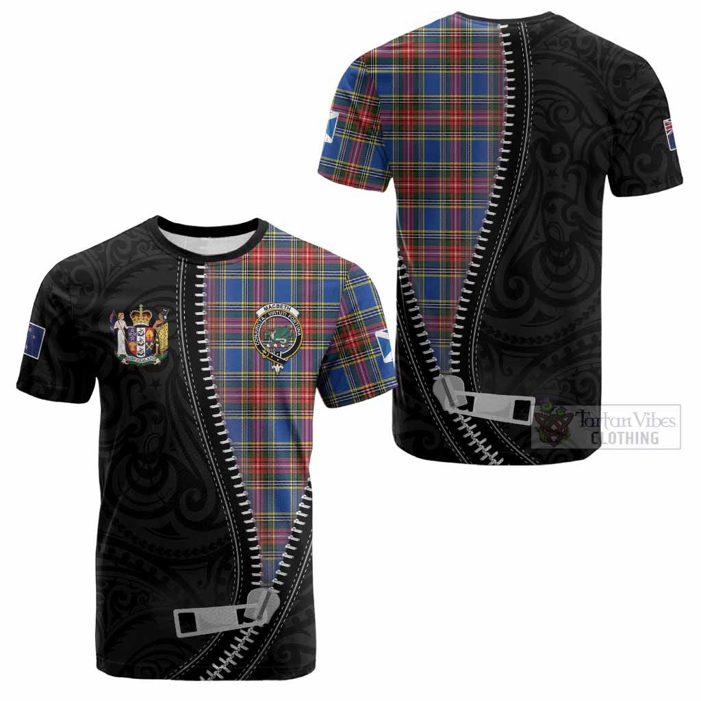 MacBeth (McBeth) Tartan Cotton T-shirt New Zealand Pattern Unique Zipper Stylized