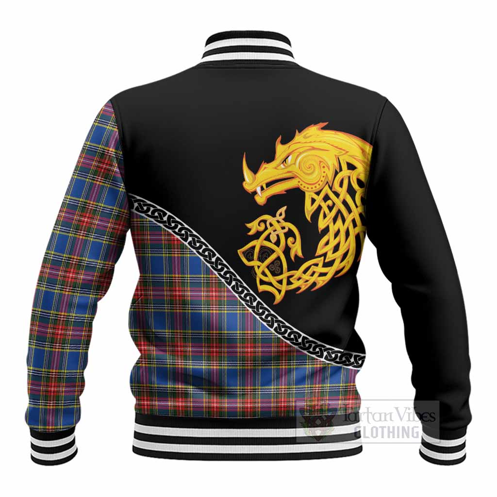 MacBeth (McBeth) Tartan Crest Baseball Jacket Legendary Dragon Knot Half Style - Tartan Vibes Clothing