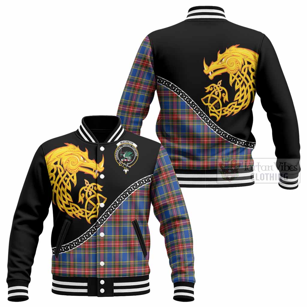 MacBeth (McBeth) Tartan Crest Baseball Jacket Legendary Dragon Knot Half Style - Tartan Vibes Clothing