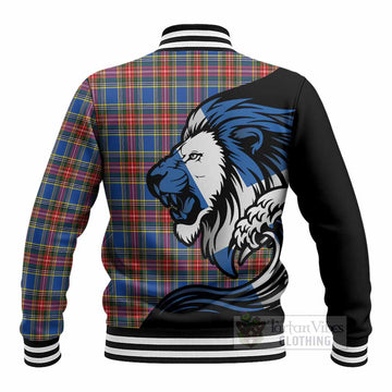 MacBeth (McBeth) Tartan Crest Baseball Jacket Scottish Golden Lions Wave Flow