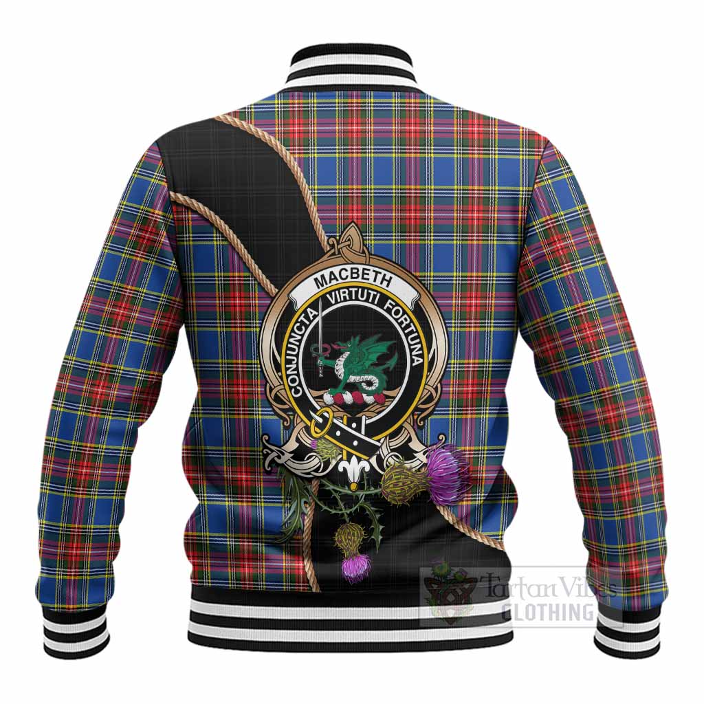 MacBeth (McBeth) Tartan Crest Baseball Jacket Scottish Thistle Spirit - Tartan Vibes Clothing