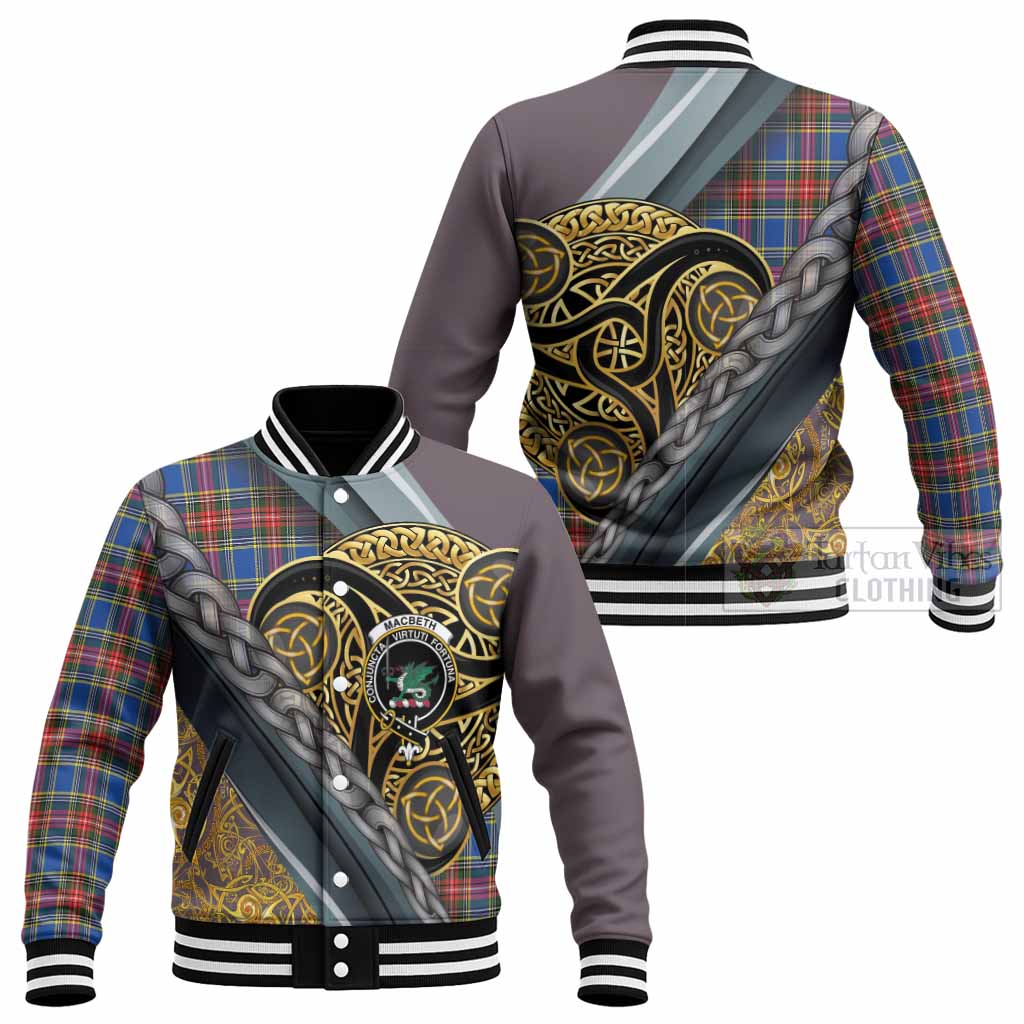 MacBeth (McBeth) Tartan Crest Baseball Jacket Scottish Triskele Celtic - Tartan Vibes Clothing