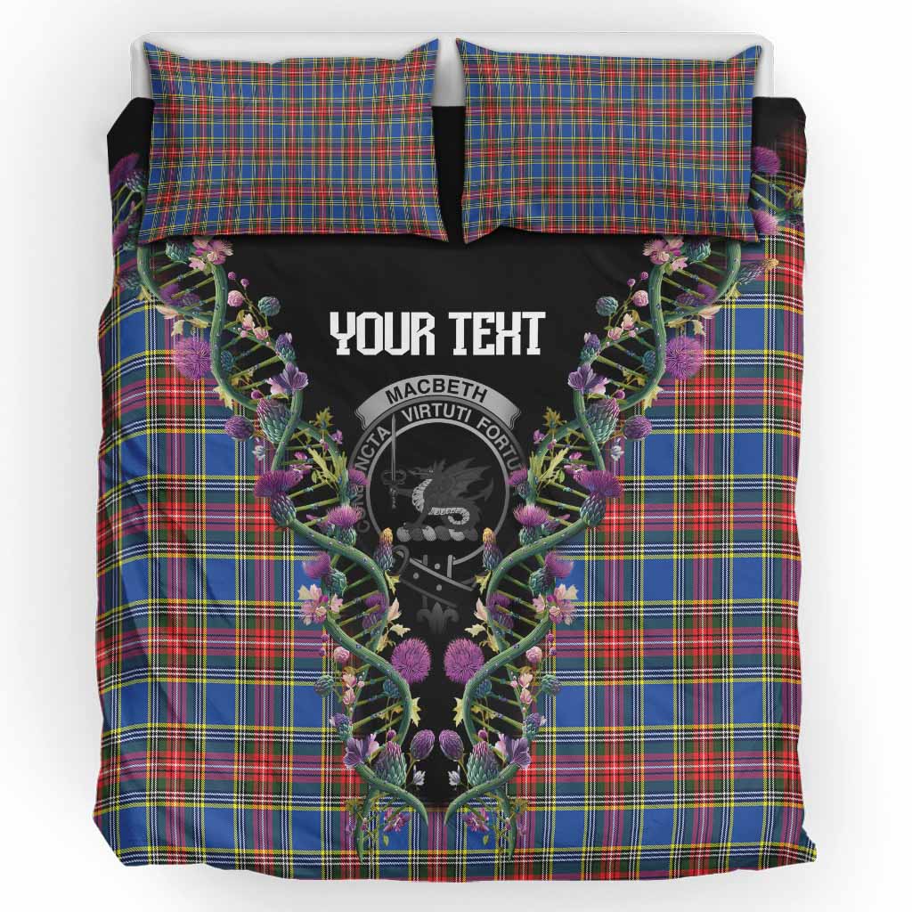 MacBeth (McBeth) Tartan Crest Bedding Set Scottish Heritage Thistle DNA