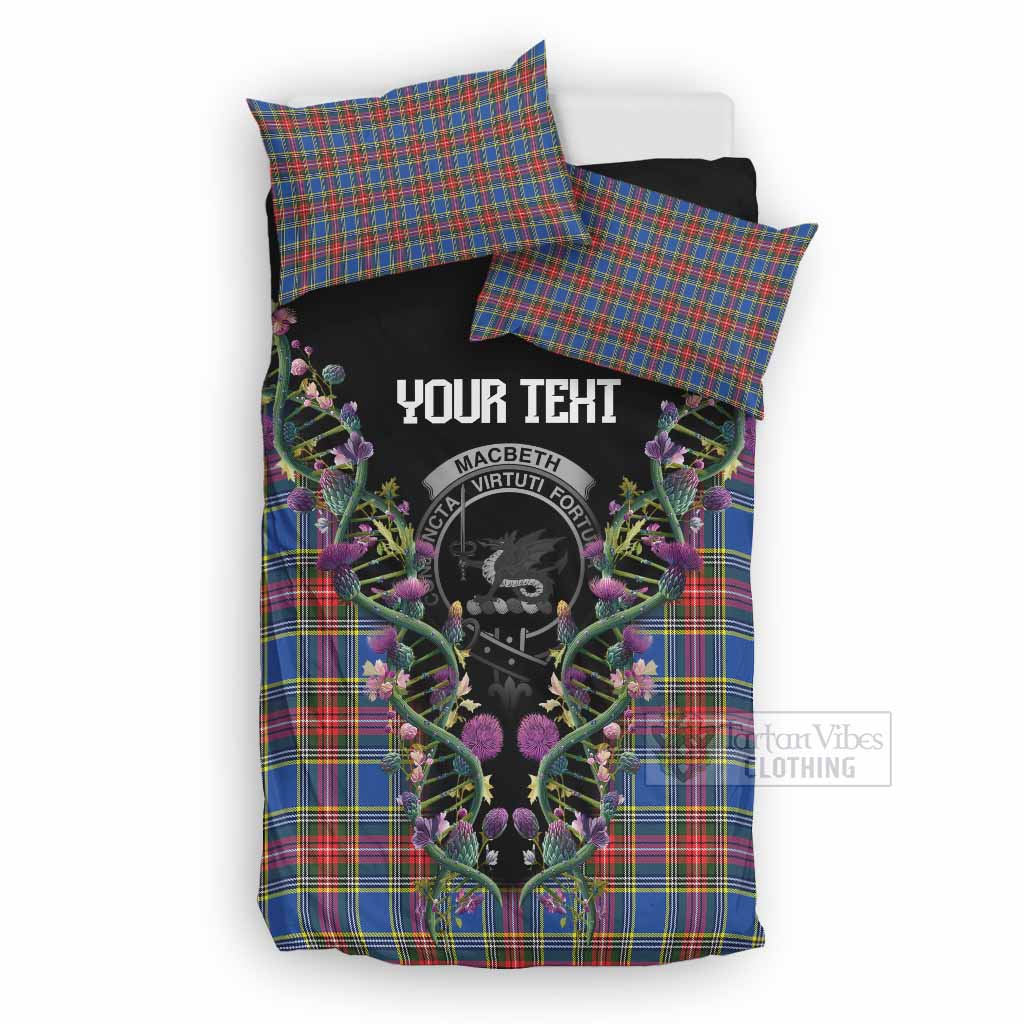 MacBeth (McBeth) Tartan Crest Bedding Set Scottish Heritage Thistle DNA