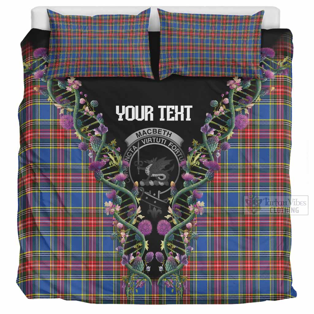 MacBeth (McBeth) Tartan Crest Bedding Set Scottish Heritage Thistle DNA