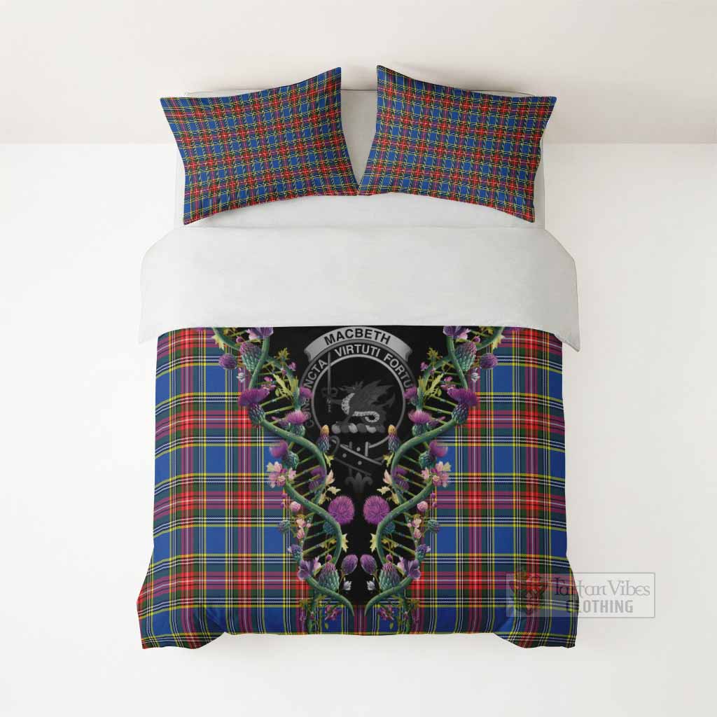 MacBeth (McBeth) Tartan Crest Bedding Set Scottish Heritage Thistle DNA