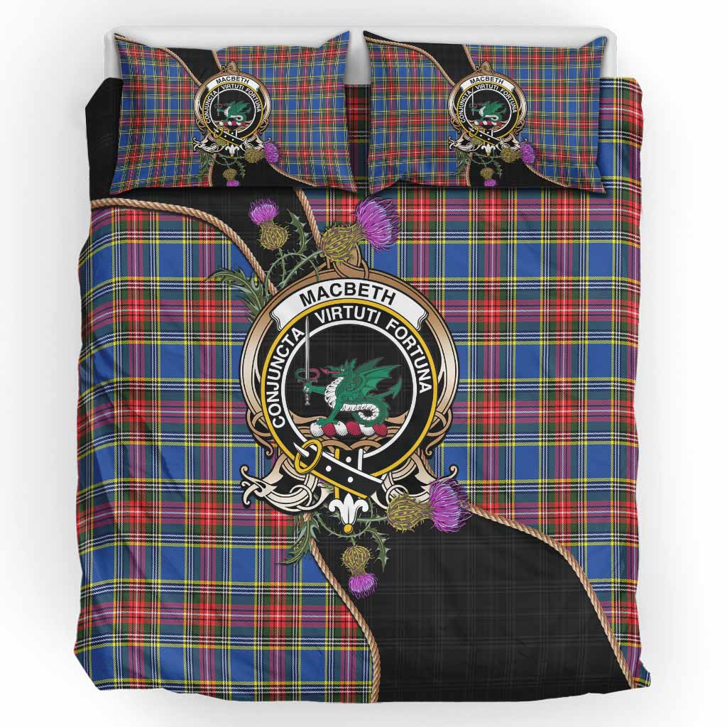 MacBeth (McBeth) Tartan Crest Bedding Set Scottish Thistle Spirit UK Bedding Set UK King 91*87 inch - Tartan Vibes Clothing