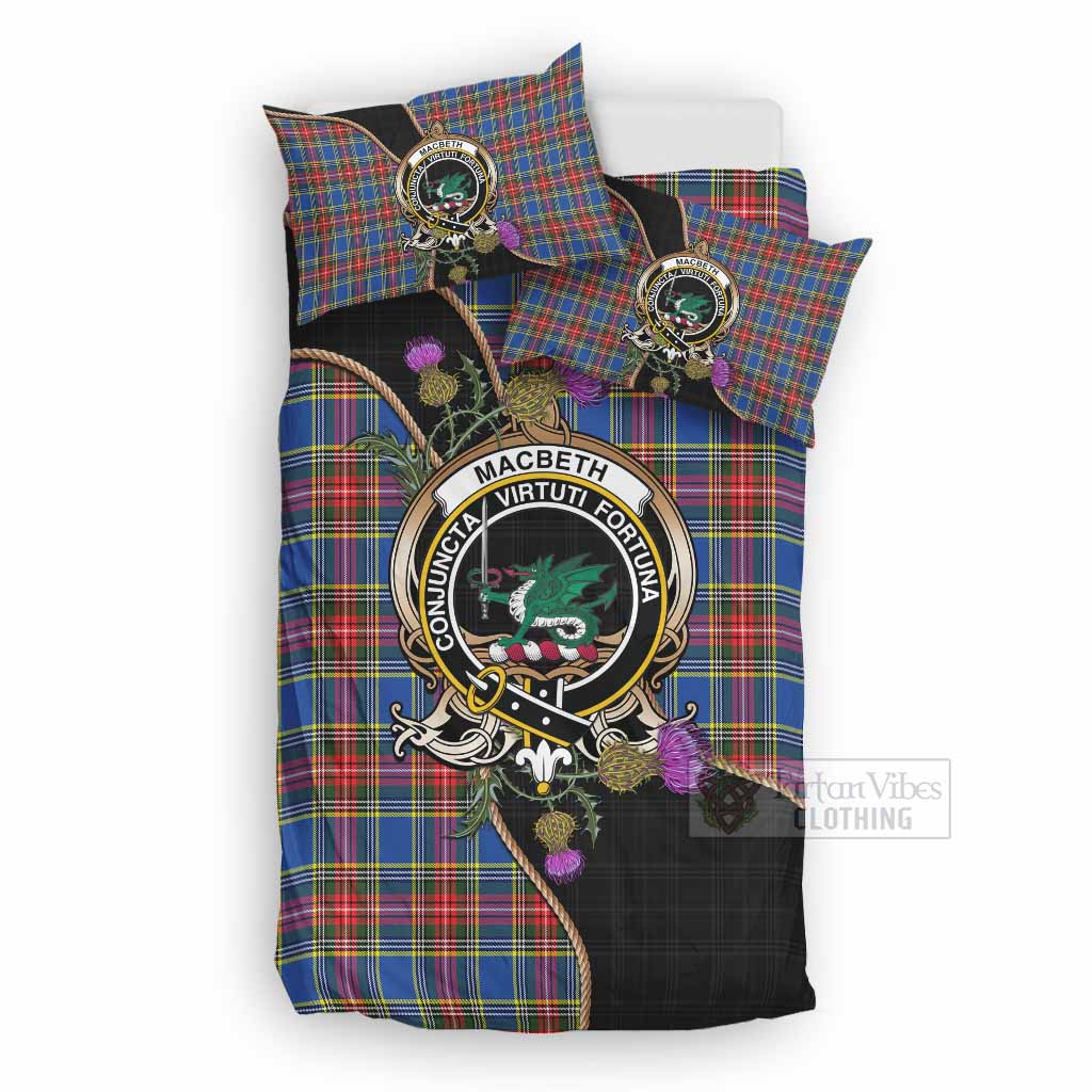 MacBeth (McBeth) Tartan Crest Bedding Set Scottish Thistle Spirit UK Bedding Set UK Double 79*79 inch - Tartan Vibes Clothing