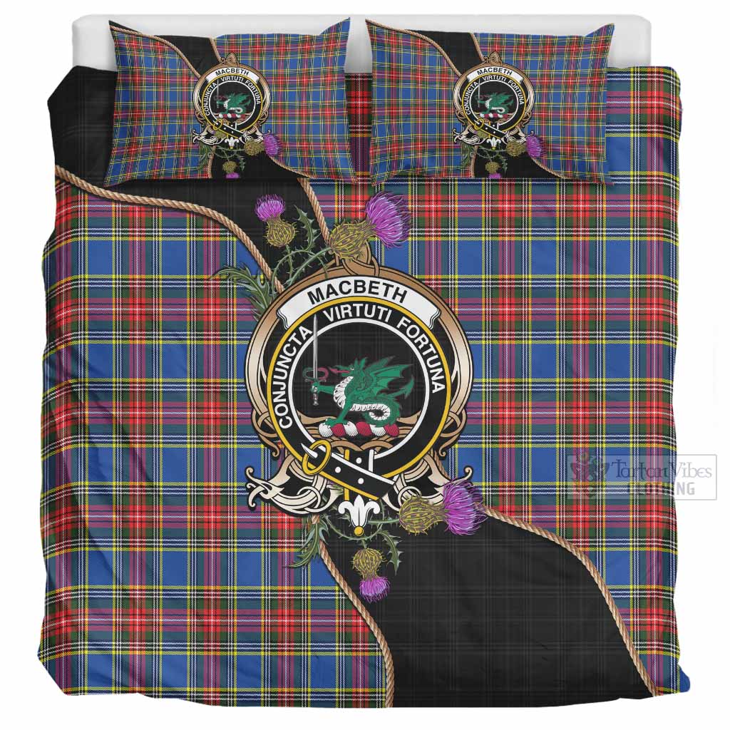 MacBeth (McBeth) Tartan Crest Bedding Set Scottish Thistle Spirit UK Bedding Set UK Super King 104*94 inch - Tartan Vibes Clothing