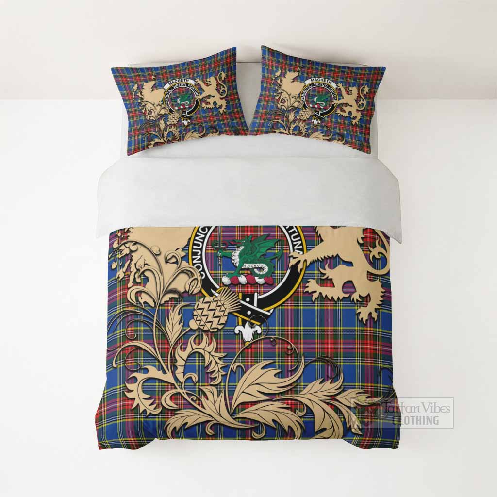 MacBeth (McBeth) Tartan Crest Bedding Set with Scottish Iconic Symbols - Tartan Vibes Clothing